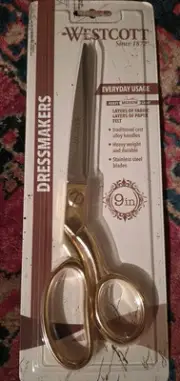 Westcott 9" Dressmakers Gold Scissors Heavy Duty 17634 Brand New