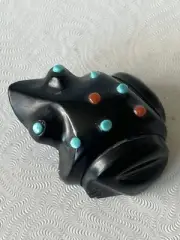 Zuni Jett Frog by Claudia Peina *SIGNED* New f0089