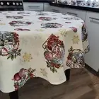 Tablecloth Oval Christmas Tapestry Fabric Tablecloths with Golden thread Xmas