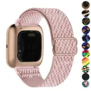 Nylon Strap Fabric Elastic Band Stretchable Watchband For Fitbit Versa 4/3 Sence