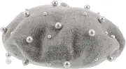 [BESPORTBLE] Cute Women's French Beret Hat Plush Imitation Wool Fuzzy Hat Classic Fashion Accessory Light Grey