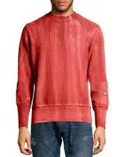 Champion Mens Europe Premium Bleached Wash Reverse Weave Terry Sweatshirt S Red