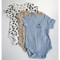 在飛比找ETMall東森購物網優惠-出口日本寶寶哈衣短袖三角爬衣兩件裝長袖寶寶包屁衣兩件裝