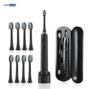 Sonic Electric Toothbrush Smart Adult Ultrasonic Tooth Brush Rechargeable Teeth Whitening 8 Toothbrushes heads S100 s100black and8head