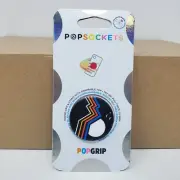 NEW PopSockets POPGRIP Phone Grip Stand Swappable Top White Moon Horizon Black