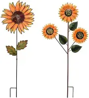 Flower Garden Stake Decorative Flower Yard Stake, Metal Sunflower Yard Art Decor