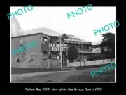 OLD LARGE HISTORICAL PHOTO OF NELSON BAY NSW VIEW OF SEA BREEZE HOTEL c1920