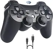 Controller for PS3, Sefitopher Wireless Controller Compatible with Playstation 3 Bluetooth Gamepad with Double Shock, Charging Cable