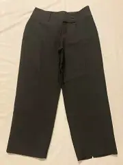 New Ann Taylor Cropped Lined Flat Front Black Pants Women's size 2