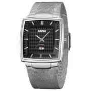 Luxury Mens Quartz Square Dial Watch Waterproof Stainless Steel Ultra Thin Watch