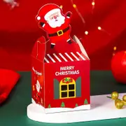 Burgundy Red Santa Claus Merry Christmas Favour Boxes 5pk