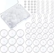 Wesiti 300 Pcs Clear Piercing Discs: 6 Sizes (3/5/7/9/11/13 mm), Earring Backs, Supports, Stabilizer Covers, Silicone, Plain, Unfinished