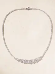 [YEPREM] YEPREM - 18-karat White Gold Diamond Necklace - Silver - One size One size Silver