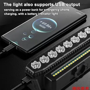 Led 自行車燈 USB 可充電自行車前燈防水,具有 6 種燈光模式支持 MTB 山地自行車的移動電源功能