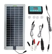 Solar Panel Trickle Charger - 30W 12V Solar Panel Battery Charger Trickle Charging, Solar Panel Trickle Charging Kit Plug and Play Solar Trickle Charger for Marine, RV, Trailer, etc.
