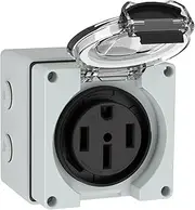 MGTCAR 1pcs 50Amp Power Outlet Box,125/250Volt NEMA 14-50R Receptacle Outdoor dustproof and Weatherproof for RV，etc.
