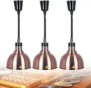 Kitchen Food Heat Lamp,Food Warmer Lamp,3 Pack Adjustable Heat Lamp,Adjustable Light Heating Lamps,Even Heat Dissipation, Cable Length 60-180cm Adjustable