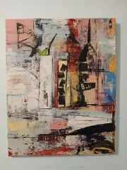 Original Abstract Acrylic Painting On Canvas "Cocktails After 2"