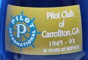 1993 Pilot Club of Carrollton - 48 Years of Service 1945-93 Coca-Cola Bottle 8oz