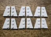 LEGO White Wedge, Plate 3 x 2 Left And Right Lot Of 12 New Part No. 43722 43723