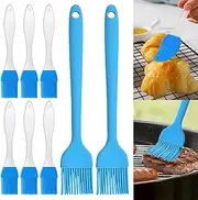 Silicone Basting Pastry Brush Set Heat Resistant Spread Oil Butter Sauce for BBQ Grill Barbeque Kitchen Baking Cooking Pastries Cooking Baste Pastries Cakes Desserts (8 Pack Blue)