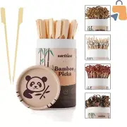Elegant Paddle Skewers - 100pcs Biodegradable Bamboo Picks for Trendy Events
