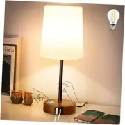 Modern USB & Type-C Bedside Lamp with Touch Control, Dimmable Table Lamp with
