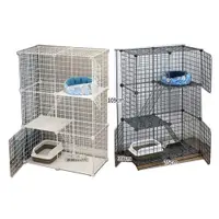 在飛比找松果購物優惠-組合式寵物貓籠 三開三層 圍欄 網片 兔籠 組合柵欄 隔板 