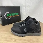 HYTEST Mid-Calf Lace-Up Steel Toe Work Boots Black 12 Mens Lightweight NEW