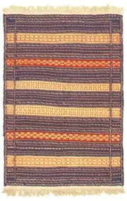 Vintage Hand Woven Kilim Rug 3'2" x 4'7" Traditional Wool Carpet