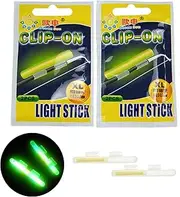 thkfish Fishing Glow Sticks Rod Tip Glow Sticks Fishing Rod Floats Glow Sticks Fishing Rod Night Fishing Light Fishing Green Fluorescent Light 20pcs(10bags) #M #L #XL