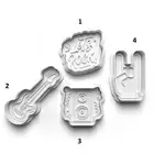 Rock Guitar Music Musician Cookie Cutter Embosser Stamp Fondant 8x7cm
