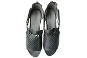 Womens Homyped Florence Black Sandals Slip On Shoes Flats