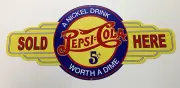 PEPSI COLA SOLD HERE METAL MADE TUFF TIN SIGN BAR MAN CAVE HOT ROD