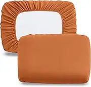 Horbaunal 2 Pack Microfiber Pillow Cases Caramel Pumpkin Travel Elastic Band Bed Pillowcases, 1800 Thread Count Soft Pillow Covers for Standard & Queen Size Pillows, 20 x 26 Inches