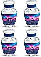 Car Urns for Ashes, Mini Keepsake Urn for Ash, Small Cremation for Human Adult Remains, Memorial Gift for Female, Burial & Funeral, Grey, 3 Inch (Set fo 4)
