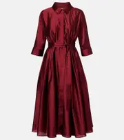 ['S Max Mara] 'S Max Mara Perry satin midi dress UK 16 red