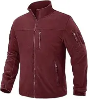 [Zozogag] Men's Fleece Jackets Fall Winter Cold Weather Thermal Tactical Jackets Full Zip Jackets Wine Red US XL (CN XXL)