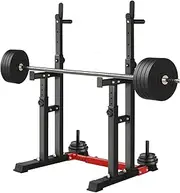 FINEX Squat Rack Stand - Adjustable Height 129-159CM Multi-Level Dual Barbell Rack, 300KG Load Capacity Home Gym Bench Press Black