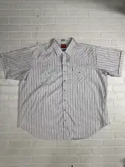Western Pearl Snap Shirt By Ely Plains Men’s 3X Big S/Sleeve White NWT