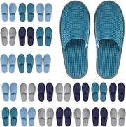 Geyoga 24 Pairs House Slipper Non Slip Disposable Washable Reusable Soft Coral Fleece Spa Slippers for Family Guests Hotels