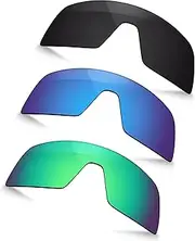 [TRUSHELL] Polarized Replacement Lenses for Oakley Sutro OO9406 Sunglasses - Black+Ocean Blue+Jade Green 3 Pieces