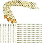 100 Pcs Ball Beads Chain 2.4mm Gold Beads Metal Hanging Chains with Connectors 4 Inch Dog Tag Chain Ball Chains Necklace Bulk for Jewelry Making DIY Crafts Hanging Keychain Decoration - Gold