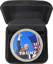 Trump Ornament 2024 Gold Coin, Double-Sided 47th President of The United States Donald Trump Memorabilia Gifts Gold Coins for Donald Trump Supporters, Men & Women, Parents, Friends, Party Present