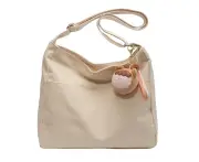 White*Women Tote Bag Zipper Casual Tote's Handbag Big Capacity Shoulder Bag with Pockets