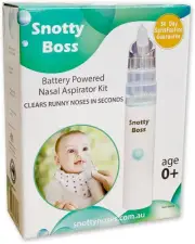 Snotty Boss - Nasal Aspirator – Premium Kit Incl Saline Spray Bottle/Nozzles/...