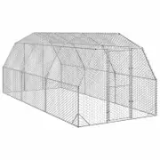 vidaXL Chicken Run 2.5x6x2.25 m Galvanised Steel Walk-in Chicken Run