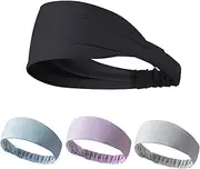 4Pcs Sports Running Headband for Men and Women, Workout Headbands, Moisture Wicking Sweatband for Running, Yoga, Fitness, Hiking, Baseball, and More.
