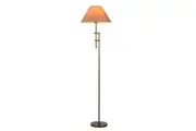 Manela Classic Steel Floor Lamp Tan Fabric Shade Steel Frame.
