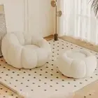 Japanese Floor Sofa Bed Foldable Plush Lounger with Backrest, Futon for Small Sp